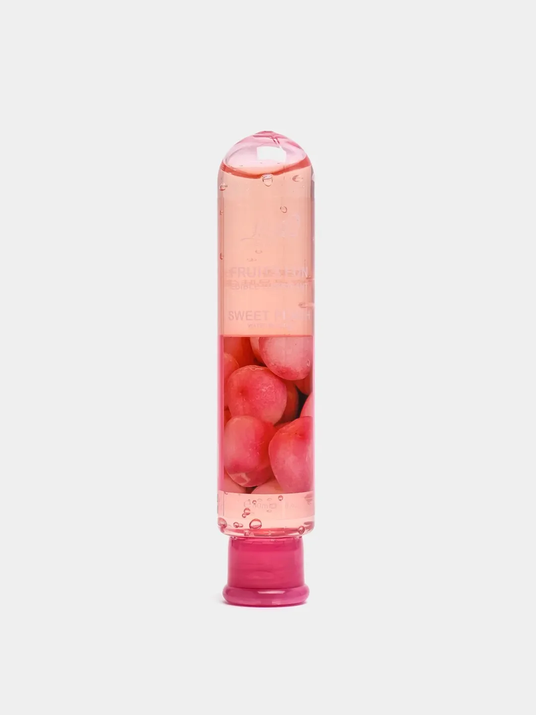 Розовый съедобная гель-смазка, лубрикант Fruits Fun на водной основе для орального секса, 80 мл