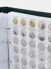 Тёмно-зелёный альбом для монет и бакнот России. ПВХ