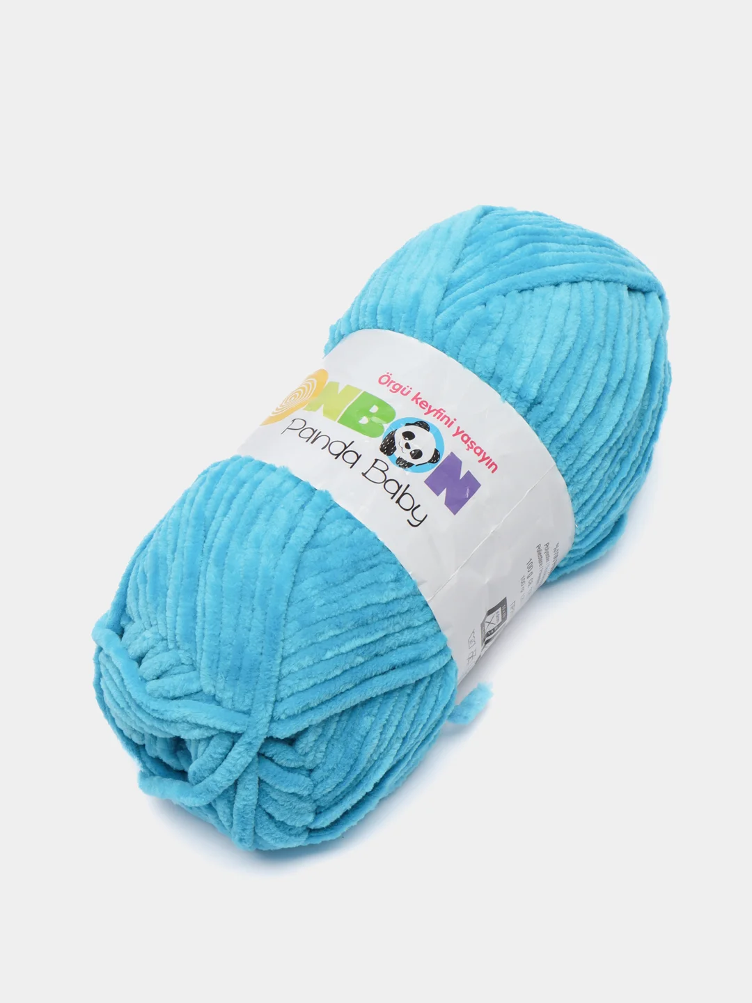 Бирюзовый пряжа Bonbon плюшевая, полиэстер, 100 г, 120 м