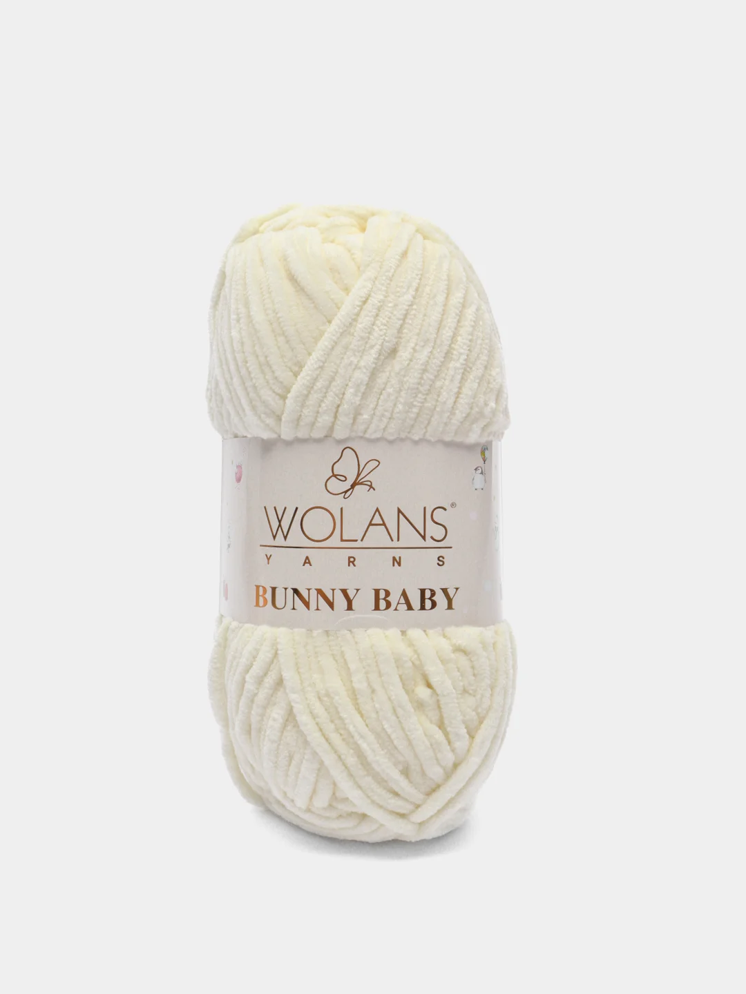 Светло-жёлтый плюшевая пряжа Bunny Baby, 100 г, 120 м