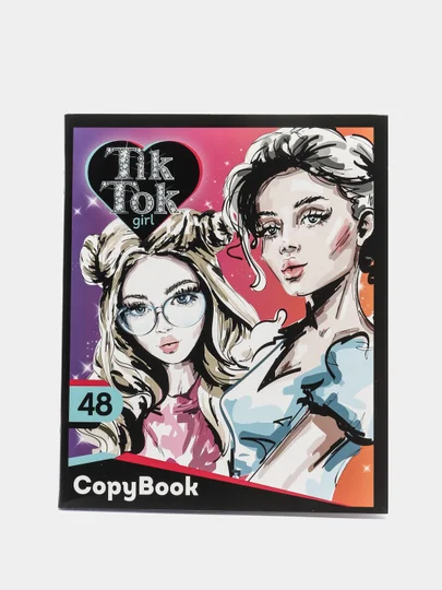 Тетрадь 48 листов в клетку TIK TOK GIRL