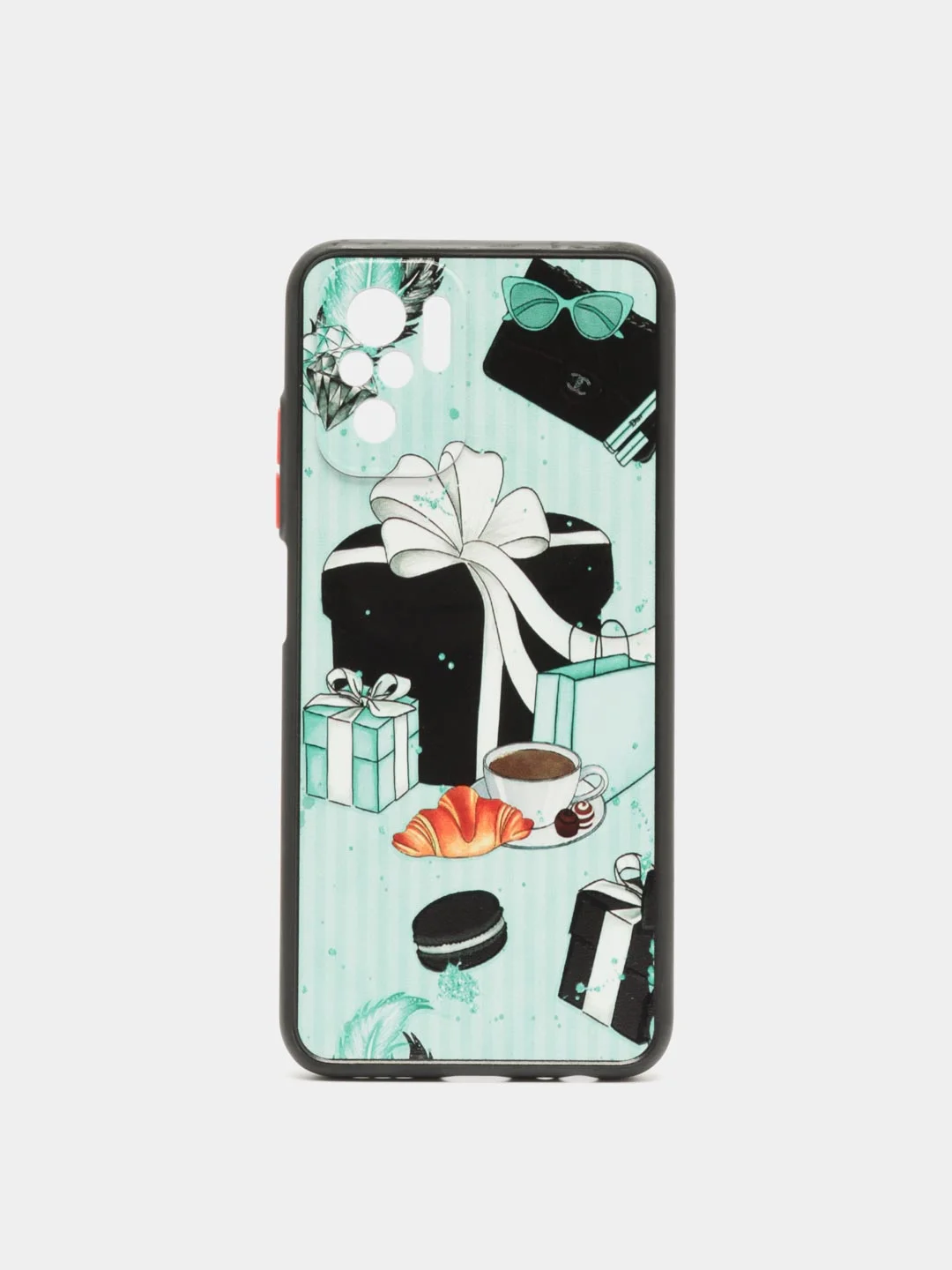 Бирюзовый чехол с рисунком на Poco M5s, Xiaomi Redmi Note 10 и Note 10S (Поко М5с и Редми Нот 10)