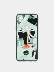 Бирюзовый чехол с рисунком на Poco M5s, Xiaomi Redmi Note 10 и Note 10S (Поко М5с и Редми Нот 10)