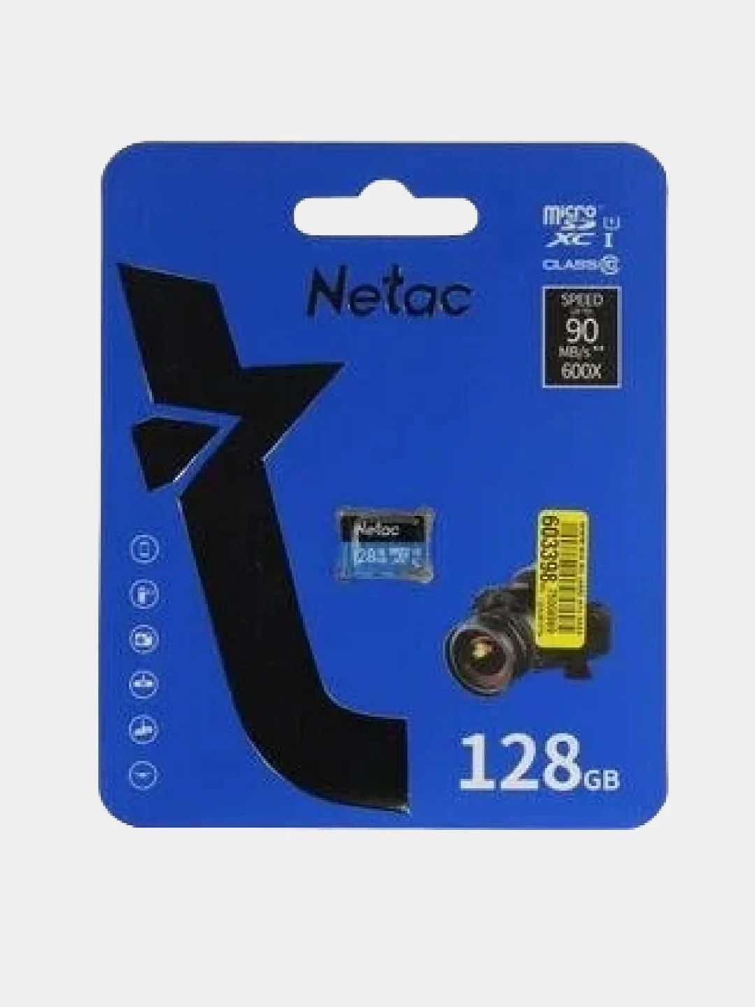 Карта памяти MicroSD Netac P500 U1 Class 10, 90 mb/s, без адаптера, 16 / 32 / 64 / 128 GB