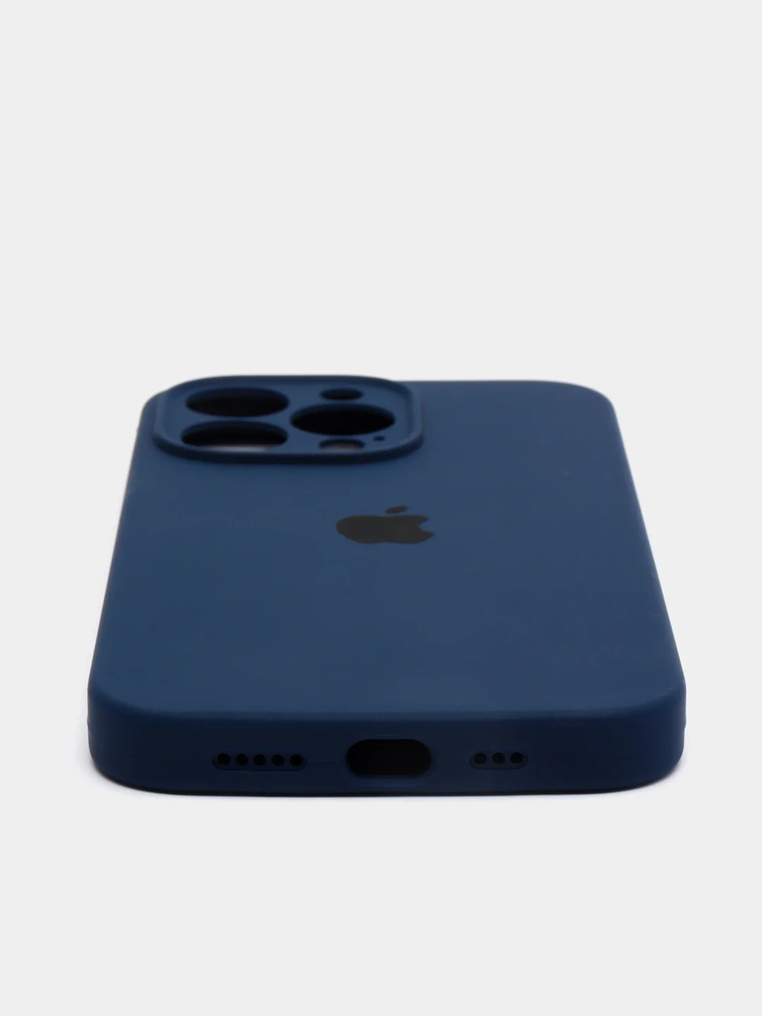 Лазурный чехол Silicone Case для Apple iPhone 12 с защитой камеры (закрытый низ)