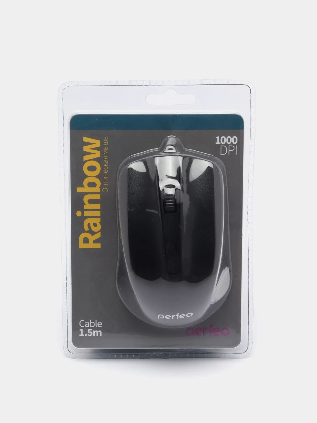 Черный мышь оптическая Perfeo "RAINBOW", 3 кнопки, USB