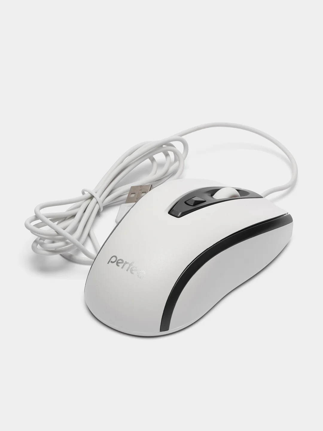 Серый мышь оптическая Perfeo "PROFIL", 4 кнопки, USB