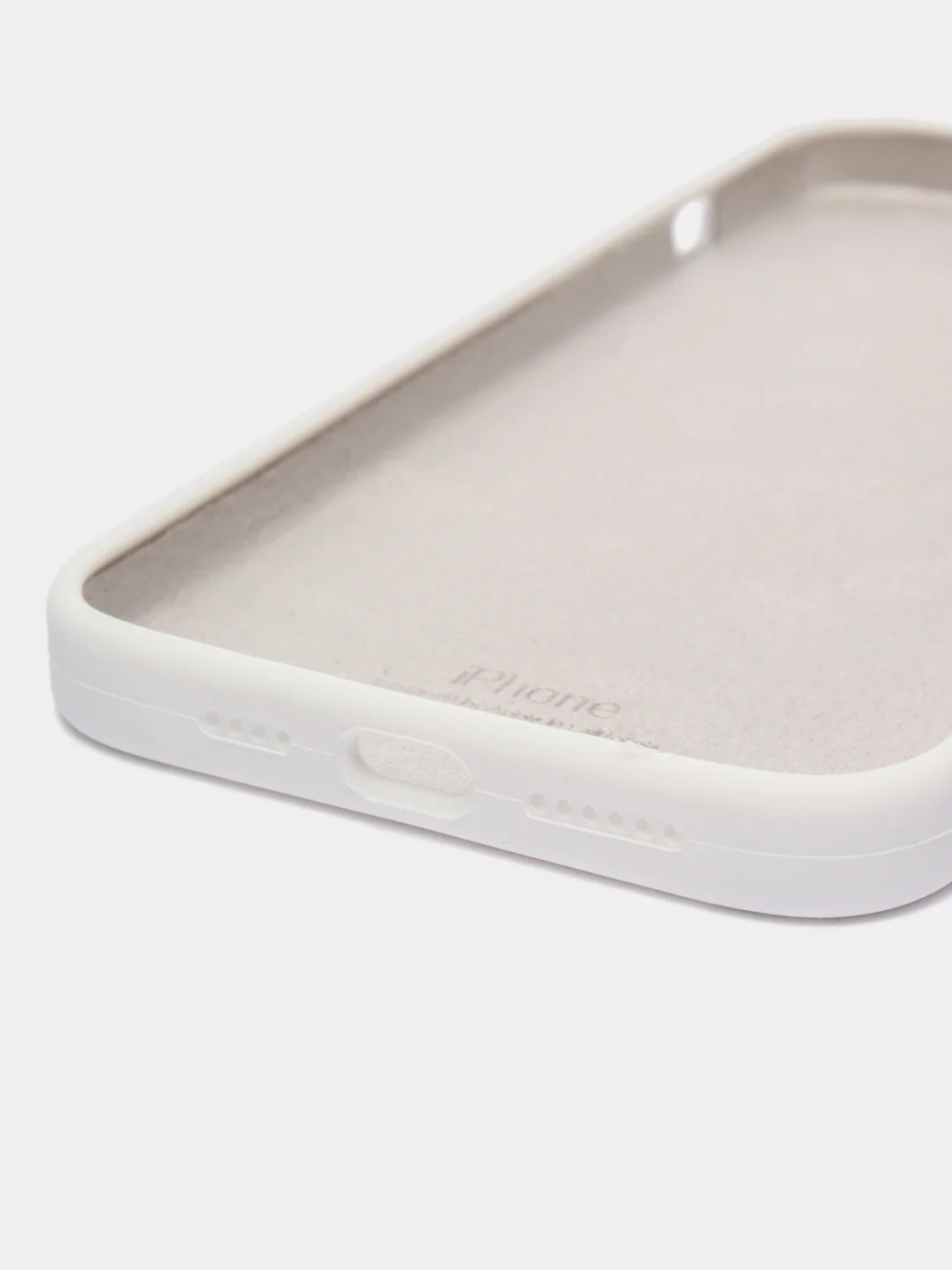 Слоновая кость чехол Silicone Case для Apple iPhone 12 с защитой камеры (закрытый низ)