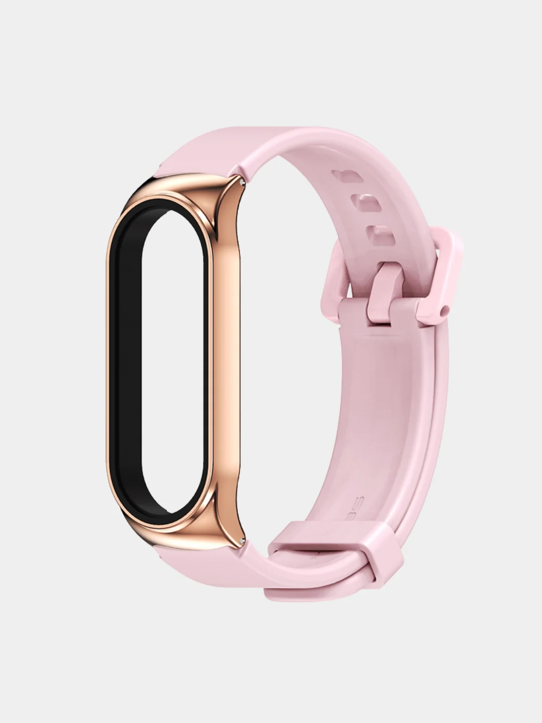 Розовый ремешок для Xiaomi Мi band 7 (ксяоми ми бэнд) силиконовый металлический фитнес часы трекер
