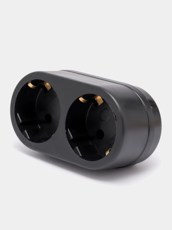 Сетевой разветвитель Perfeo "RU POWER 2 гнезда, 16А, с заземлением, черный