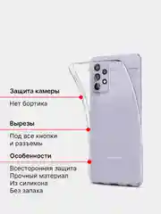 Чехол A32, A72, A02, A42, A52 прозрачный силиконовый