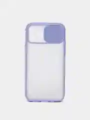 Фиолетовый чехол с защитой шторкой для камеры на iPhone 6s/7/8/Plus/SE/20/X/XS/XR/11/Pro/Max/12/13/айфон