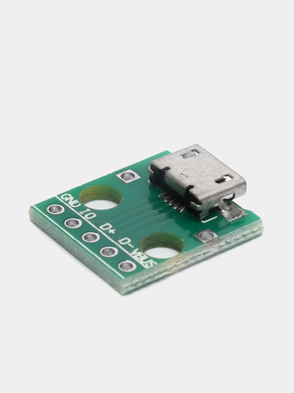 Плата печатная с разъемом microUSB 5 Pin, разведённым на DIP 2.54