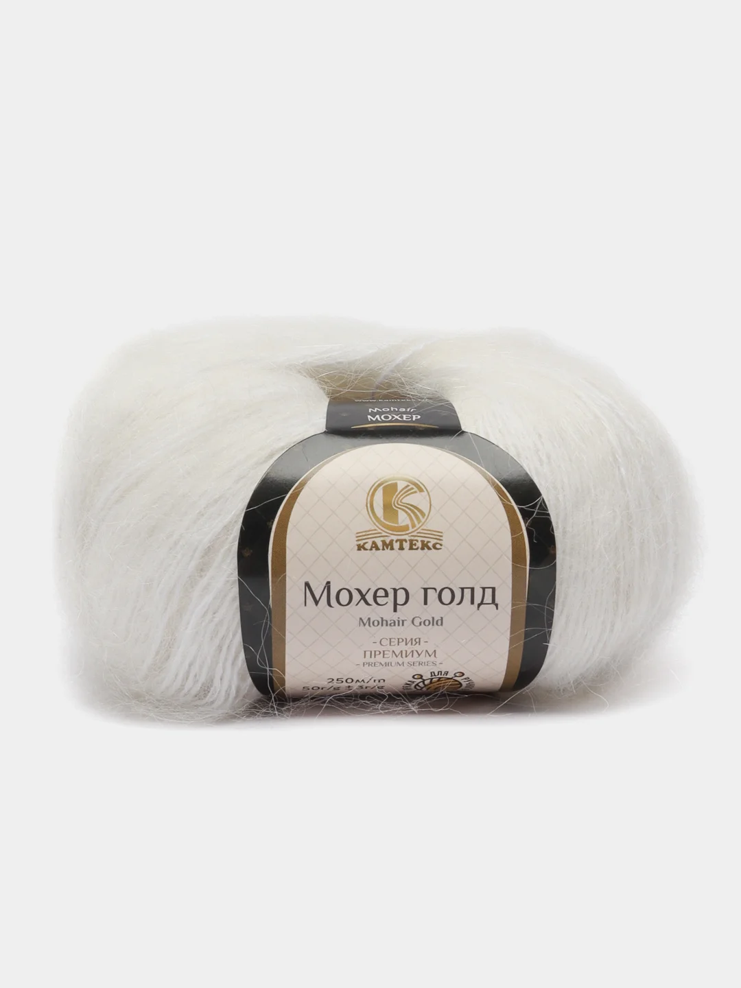 Белый пряжа Камтекс "Мохер Голд", 250 м, 50 г