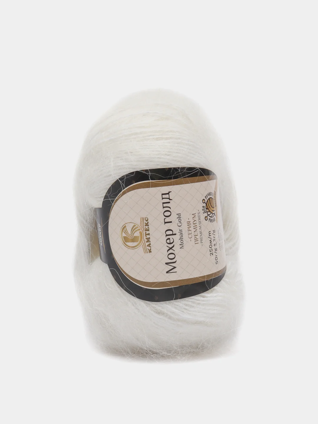 Белый пряжа Камтекс "Мохер Голд", 250 м, 50 г