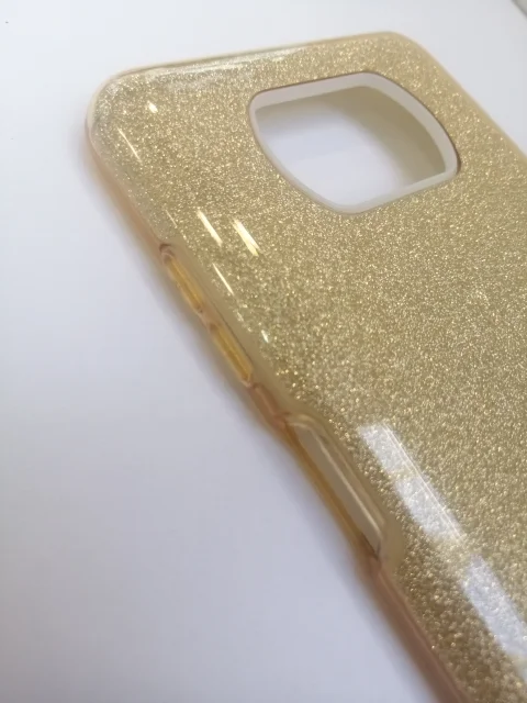 Золотой силиконовый с блестками усиленный чехол XIAOMI Poco x3