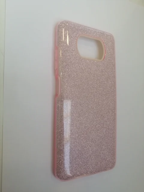 Золотой силиконовый с блестками усиленный чехол XIAOMI Poco x3