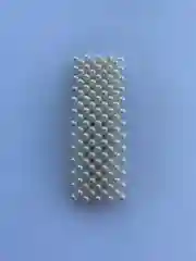 Белый заколка для волос ЖЕМЧУГ с механизмом Клик-Клак, длина 7.5 см