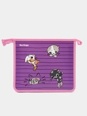 Папка для тетрадей, А5 Berlingo "Kittens lilac", 240*205*40 мм, пластик, на молнии