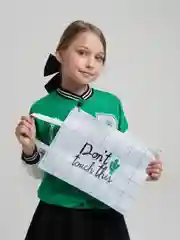 Белый папка на молнии с ручками "Кактусы", А4