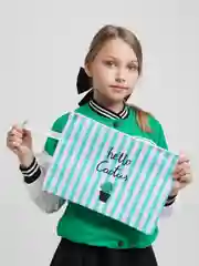 Прозрачный папка на молнии с ручками "Кактусы", А4