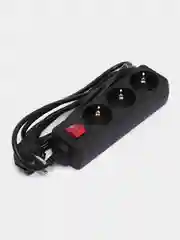 Черный сетевой удлинитель с кнопкой Perfeo "Powermate", 1,8 м