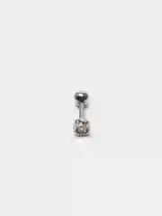 Аметистовый микросерьга ( пирсинг ) "Silver" со стержнем из нержавеющей стали