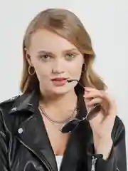 Черный очки солнцезащитные, круглые, унисекс, цветные