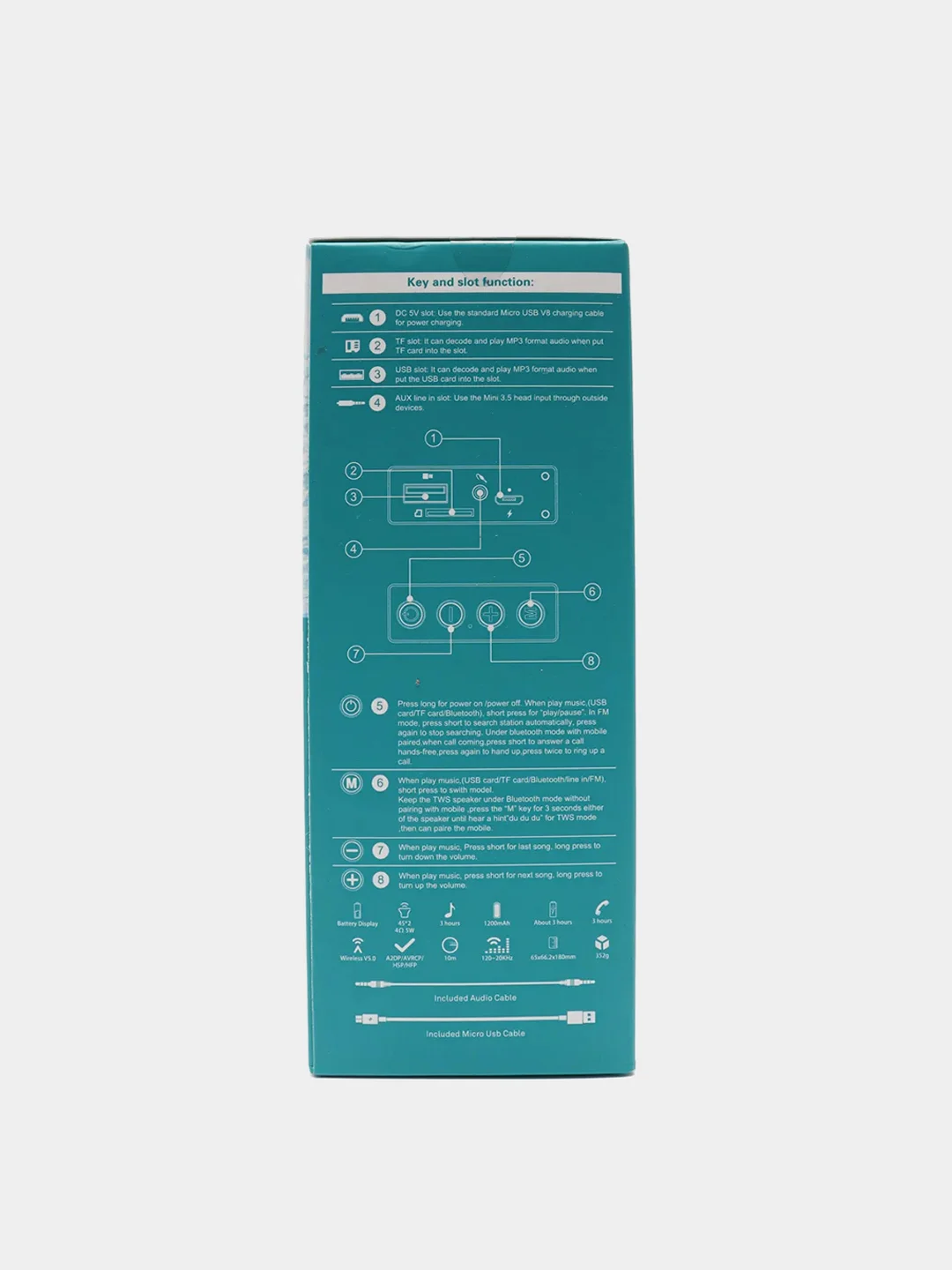Бирюзовый портативная колонка Borofone BR1