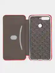 Красный чехол книжка Huawei Y6 2018 / Honor 7C / 7A Pro / Y6 Prime (Хуавей Хонор 7С / 7А Про)