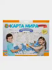 Плакат-раскраска "Карта мира. Животные" А1 формат