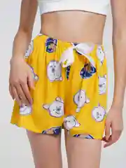 Желтый шорты женские пижама