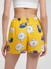 Желтый шорты женские пижама