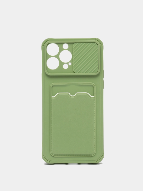 Чехол для iPhone 11, 12, 13, Pro, Max, с карманом и защитой камеры