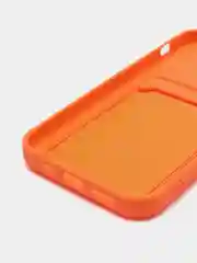 Оранжевый чехол на iPhone (Айфон) 11, 13, 14, 7 8 Plus X XR XS, 12 Mini Pro Max, с карманом для карт
