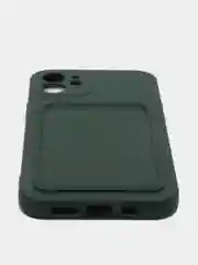 Лесной зеленый чехол на iPhone (Айфон) 11, 13, 14, 7 8 Plus X XR XS, 12 Mini Pro Max, с карманом для карт
