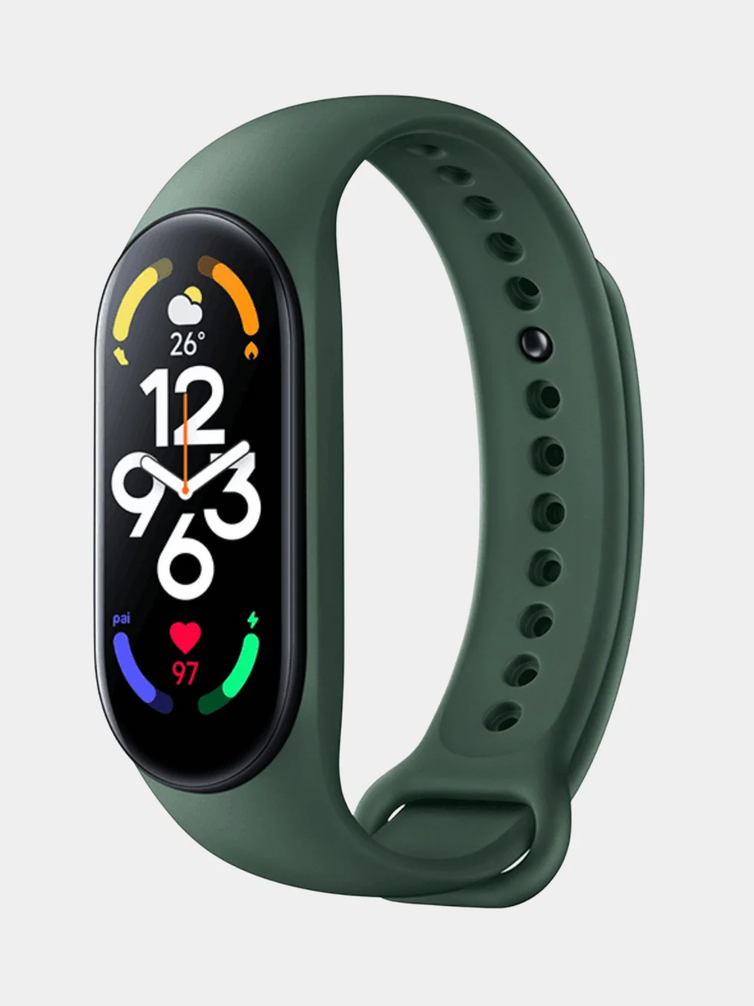 Зеленый ремешок для Xiaomi Mi Band 7 силиконовый фитнес браслет