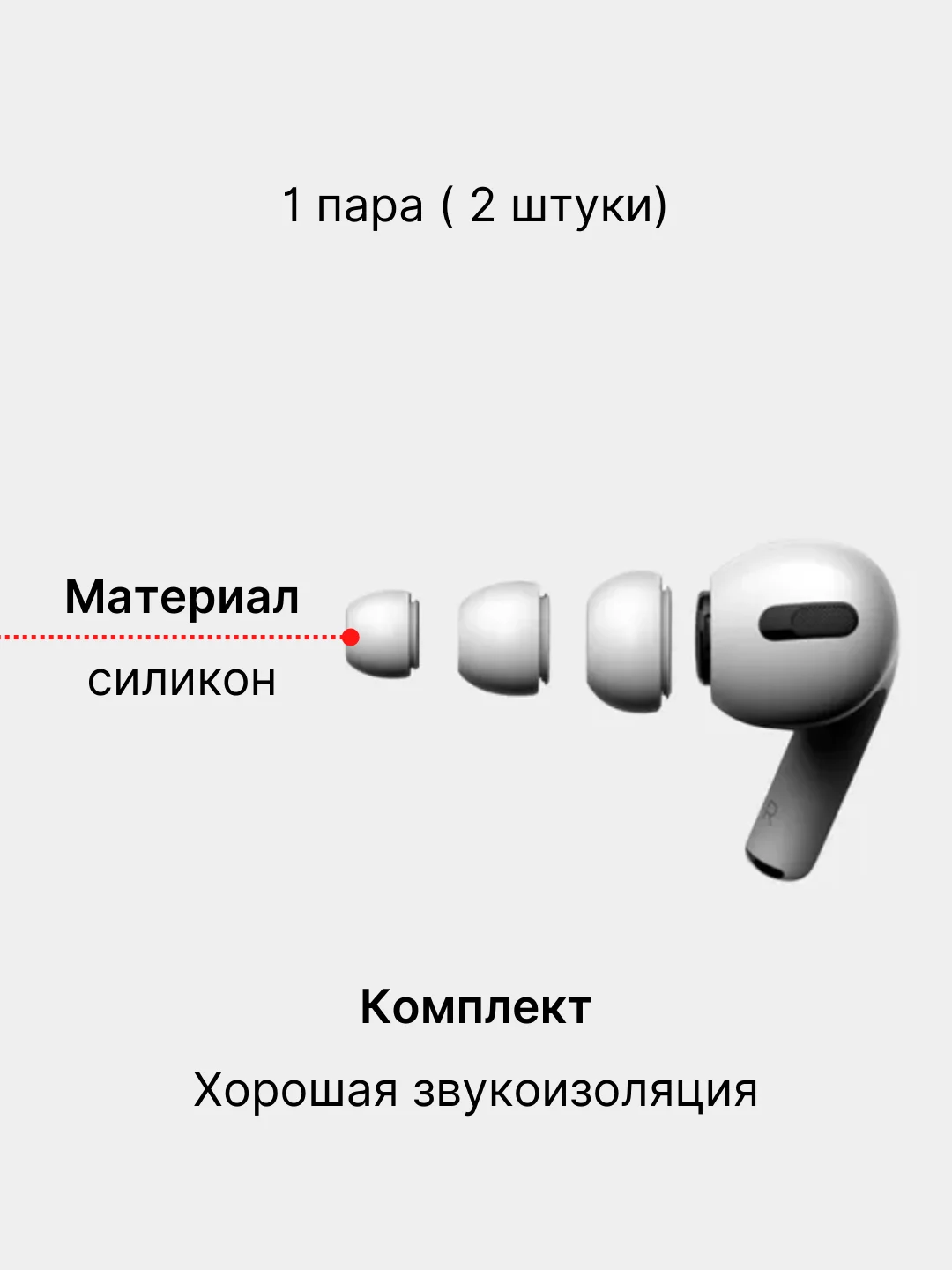 Белый амбушюры для AirPods Pro, силиконовые, размер S, M, L