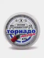 Пули Торнадо-Магнум 4,5 мм, 0,78 г (100 штук) оживальные пульки для пневматики Квинтор
