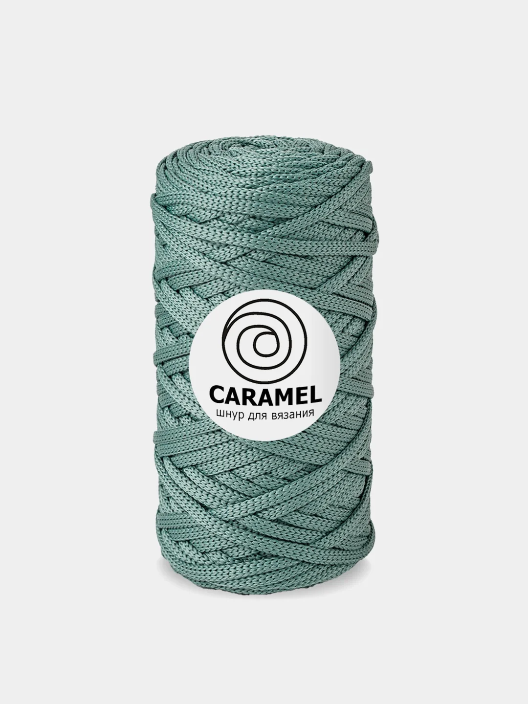 Мятный шнур Caramel плоский, полиэфирный, 5 мм для вязания и макраме часть 2