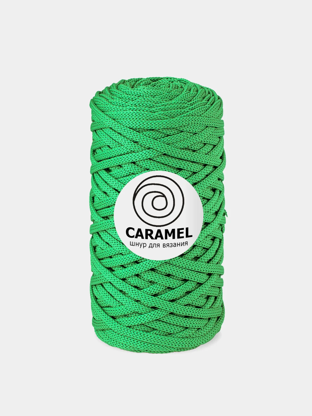 Салатовый шнур Caramel плоский, полиэфирный, 5 мм для вязания и макраме часть 2