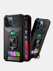 Чехол для айфон iPhone 7 8 X XR 11 12 13 14  pro max, Plus с кольцом карманом для карт