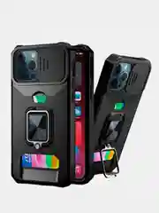 Чехол для айфон iPhone 7 8 X XR 11 12 13 14  pro max, Plus с кольцом карманом для карт