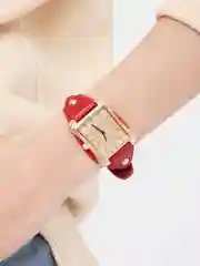 Красный часы наручные квадратные