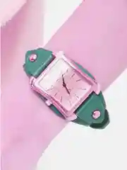 Зеленый часы наручные квадратные