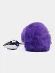 Фиолетовый анальная пробка с хвостом кролика Funtasy "Furry pranks", размер S
