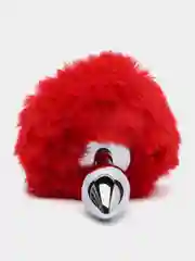 Красный анальная пробка с хвостом кролика Funtasy "Furry pranks", размер S