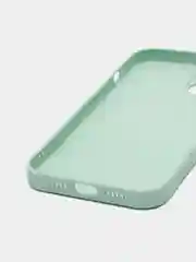 Зеленый чехол силиконовый со стеклянной панелью для iPhone 13