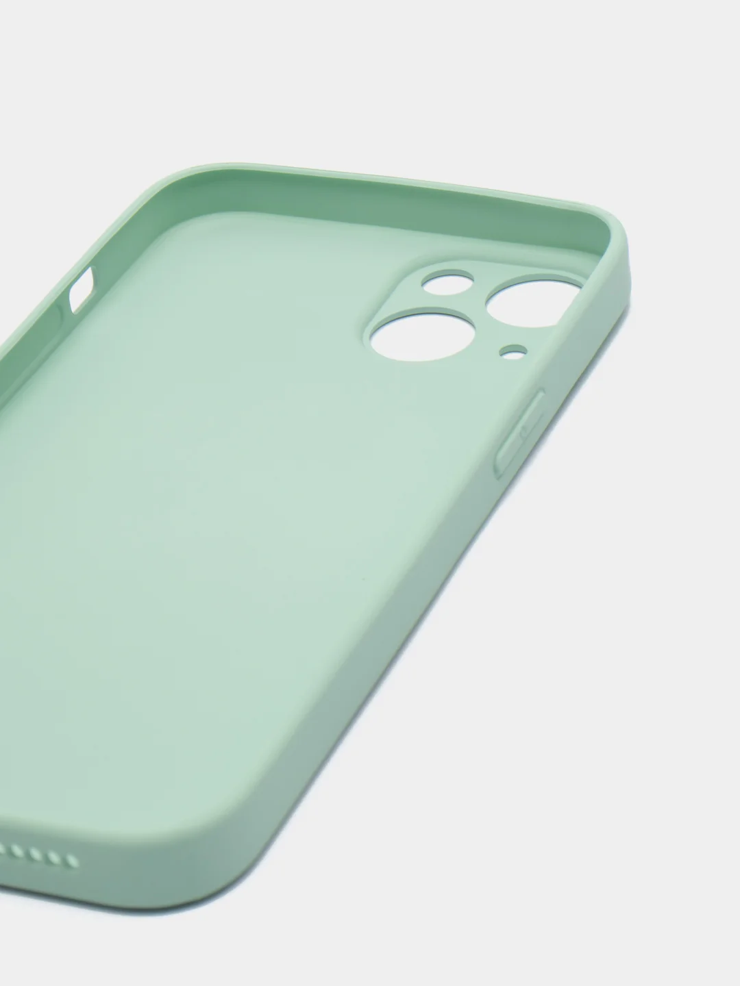 Зеленый чехол силиконовый со стеклянной панелью для iPhone 13