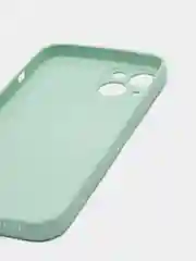 Зеленый чехол силиконовый со стеклянной панелью для iPhone 13
